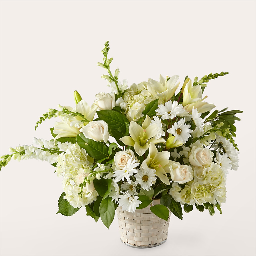 Ivory Elegance Floral Basket – Joyce Florist Of Dallas Inc, Dallas TX