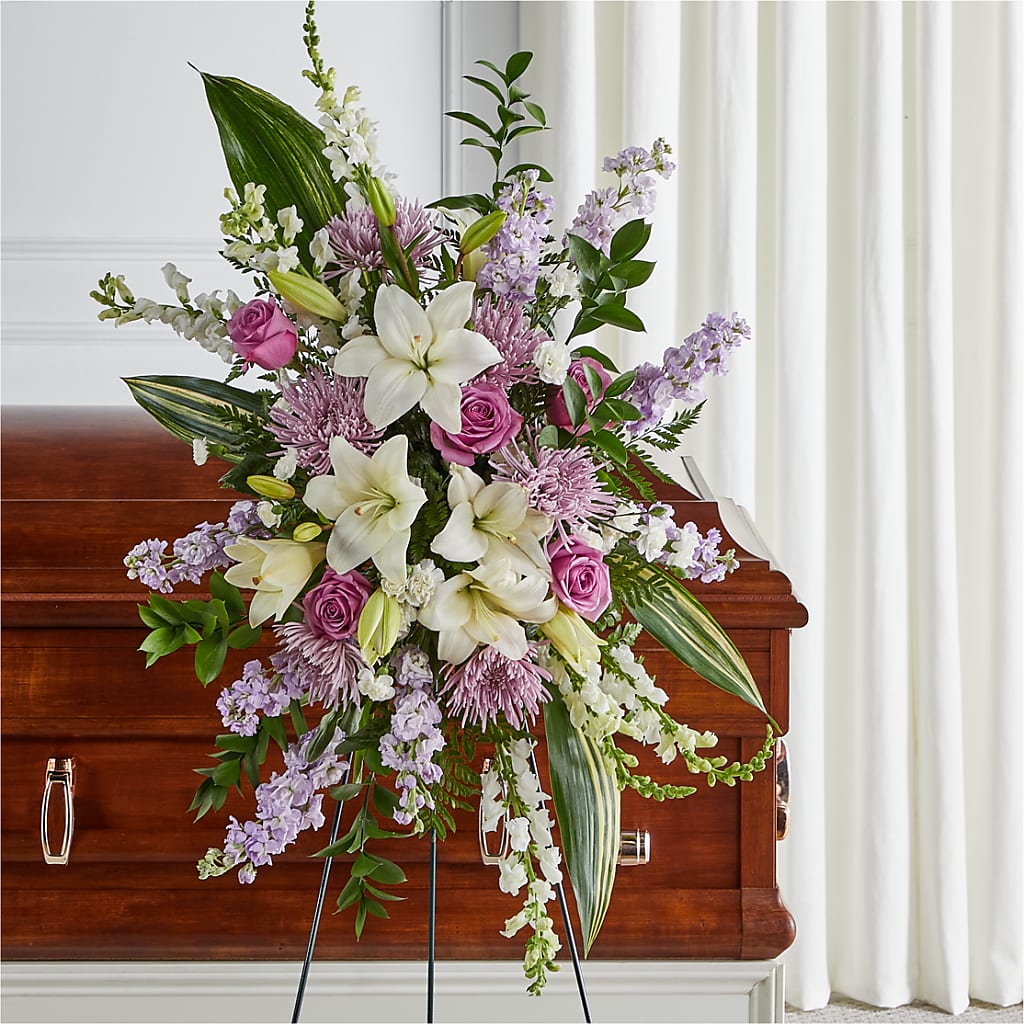 Grateful Hearts Standing Spray – Joyce Florist Of Dallas Inc, Dallas TX