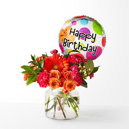 Fiesta Bouquet with Birthday Balloon –  Joyce Florist Of Dallas Inc, Dallas TX