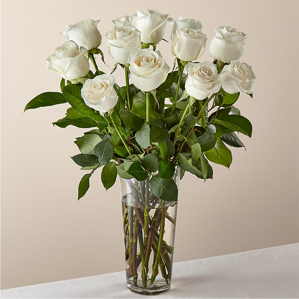 Long Stem White Rose Bouquet –  Joyce Florist Of Dallas Inc, Dallas TX