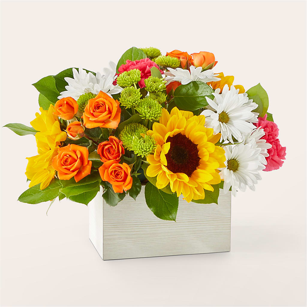 Sun-drenched Blooms Box Bouquet –  Joyce Florist Of Dallas Inc, Dallas TX