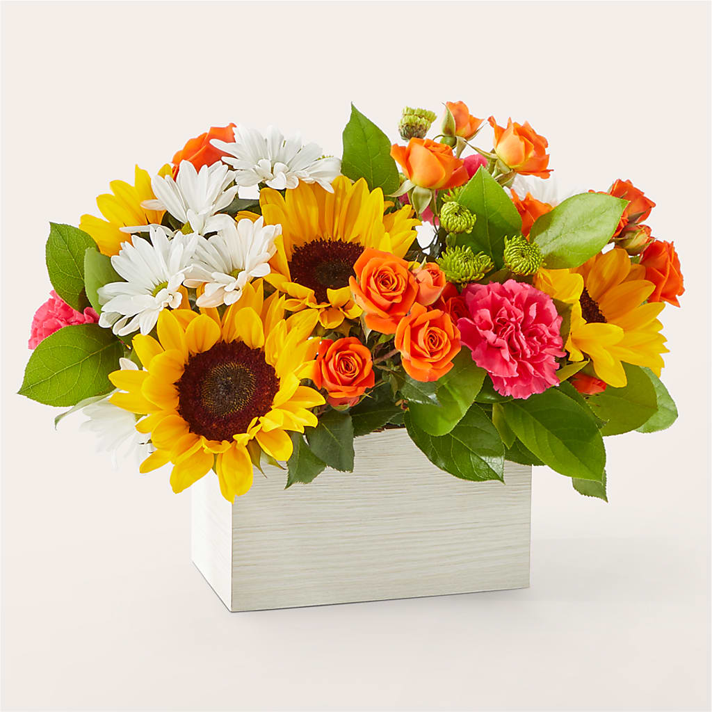 Sun-drenched Blooms Box Bouquet –  Joyce Florist Of Dallas Inc, Dallas TX
