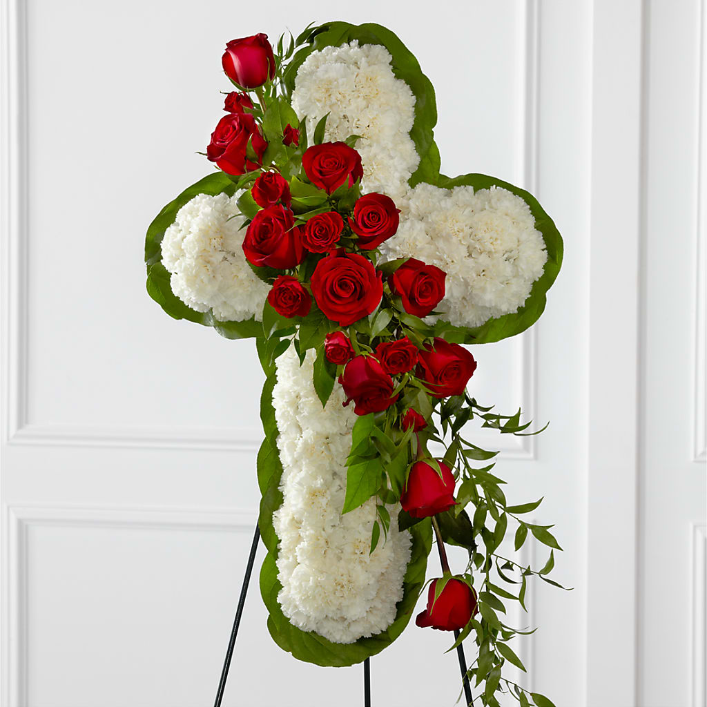 Floral Cross Easel –  Joyce Florist Of Dallas Inc, Dallas TX