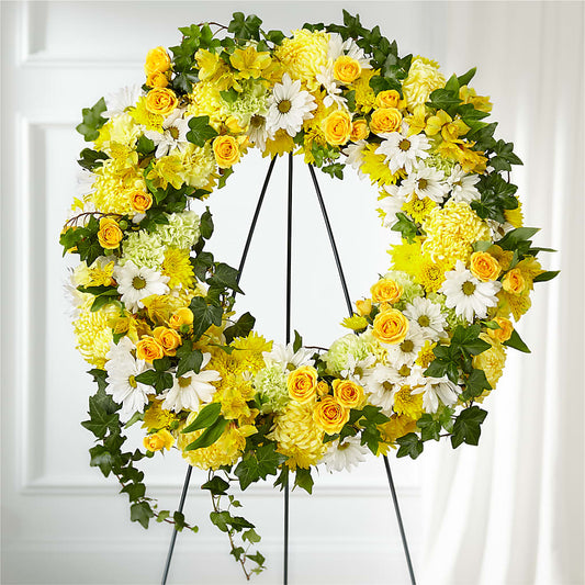 Golden Remembrance Wreath –  Joyce Florist Of Dallas Inc, Dallas TX