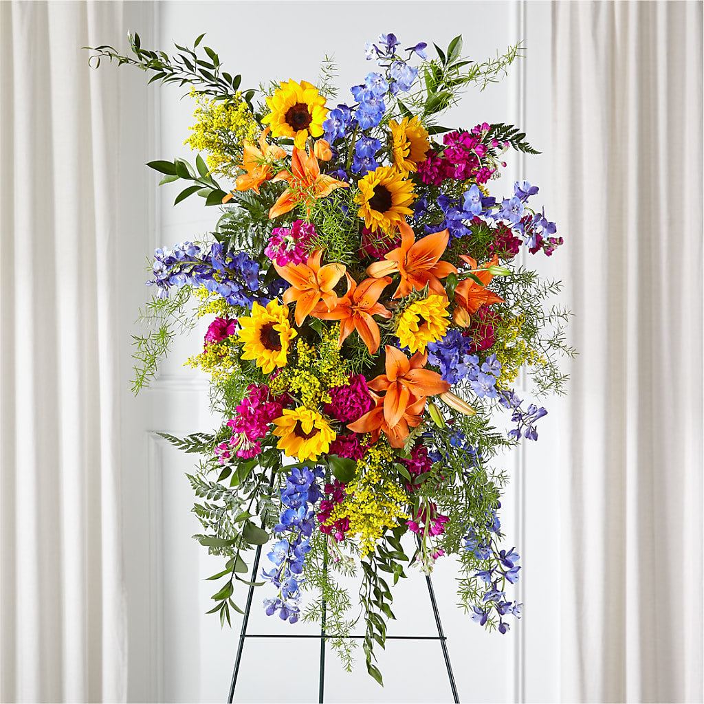 Sunlit Memories Standing Spray (Standard) –  Joyce Florist Of Dallas Inc, Dallas TX
