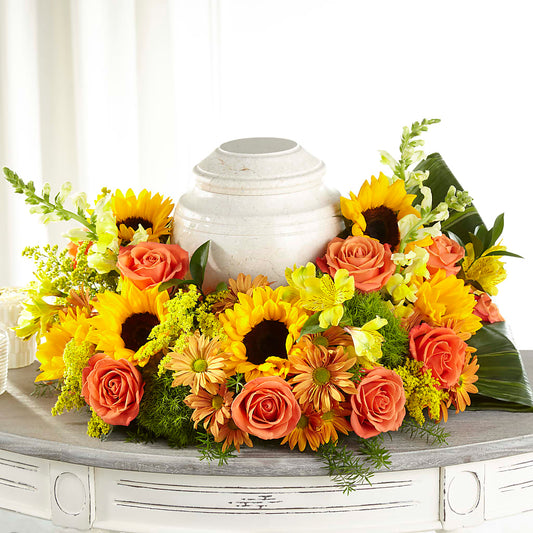 Faithful Sunflower Cremation Adornment –  Joyce Florist Of Dallas Inc, Dallas TX