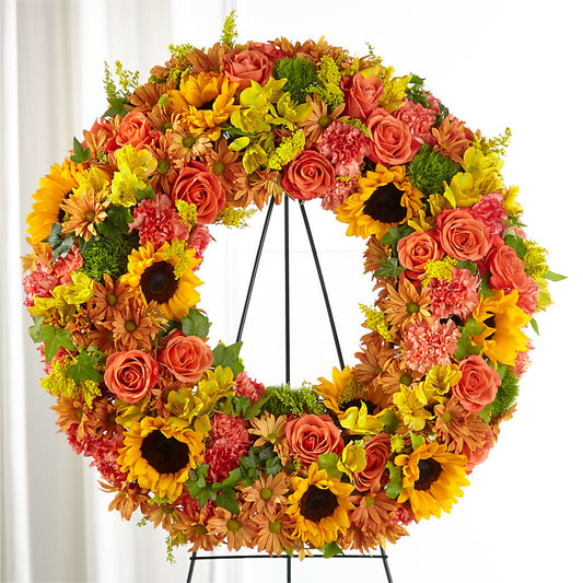 Autumnal Memories Wreath (Standard) –  Joyce Florist Of Dallas Inc, Dallas TX