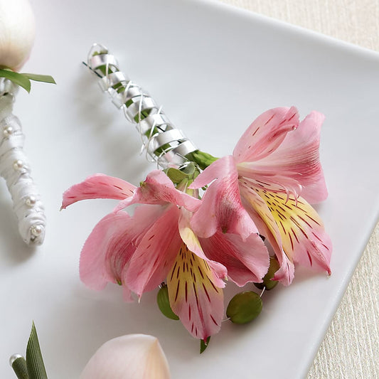 Pink Peruvian Lily Boutonniere –  Joyce Florist Of Dallas Inc, Dallas TX