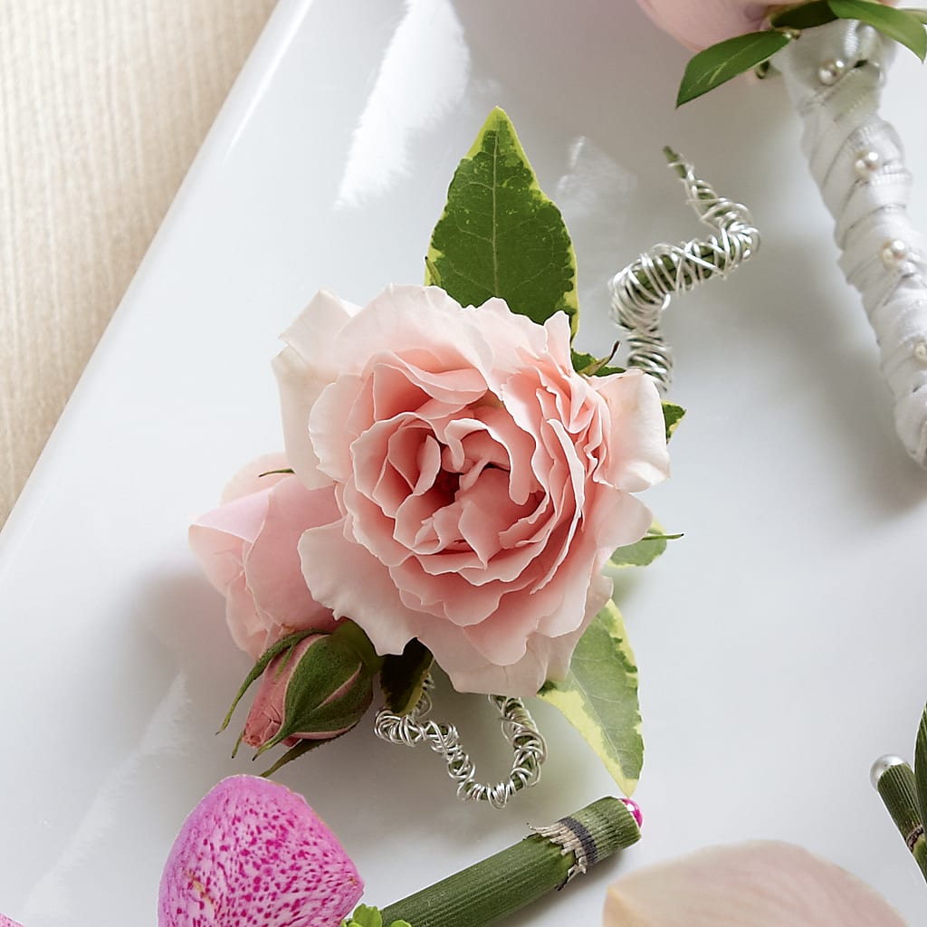Pink Spray Rose Boutonniere –  Joyce Florist Of Dallas Inc, Dallas TX