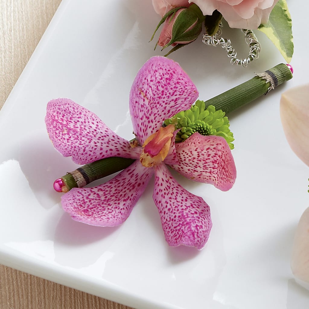 Pink Mokara Boutonniere –  Joyce Florist Of Dallas Inc, Dallas TX
