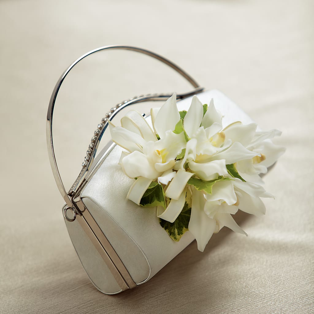 White Purse Decor –  Joyce Florist Of Dallas Inc, Dallas TX