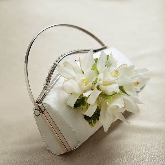 White Purse Decor –  Joyce Florist Of Dallas Inc, Dallas TX
