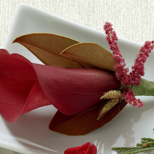 Red Calla Boutonniere –  Joyce Florist Of Dallas Inc, Dallas TX